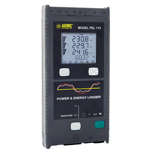AEMC PEL 113 power and energy logger kit with MiniFlex sensors and DataView software